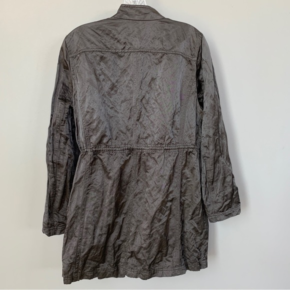 Eileen Fisher Silvery Gray Button Down Jacket Size PL - Picture 2 of 10